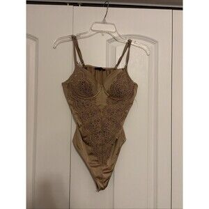 Blashe One Piece Thong Bodysuit Women's Large Lace Detail